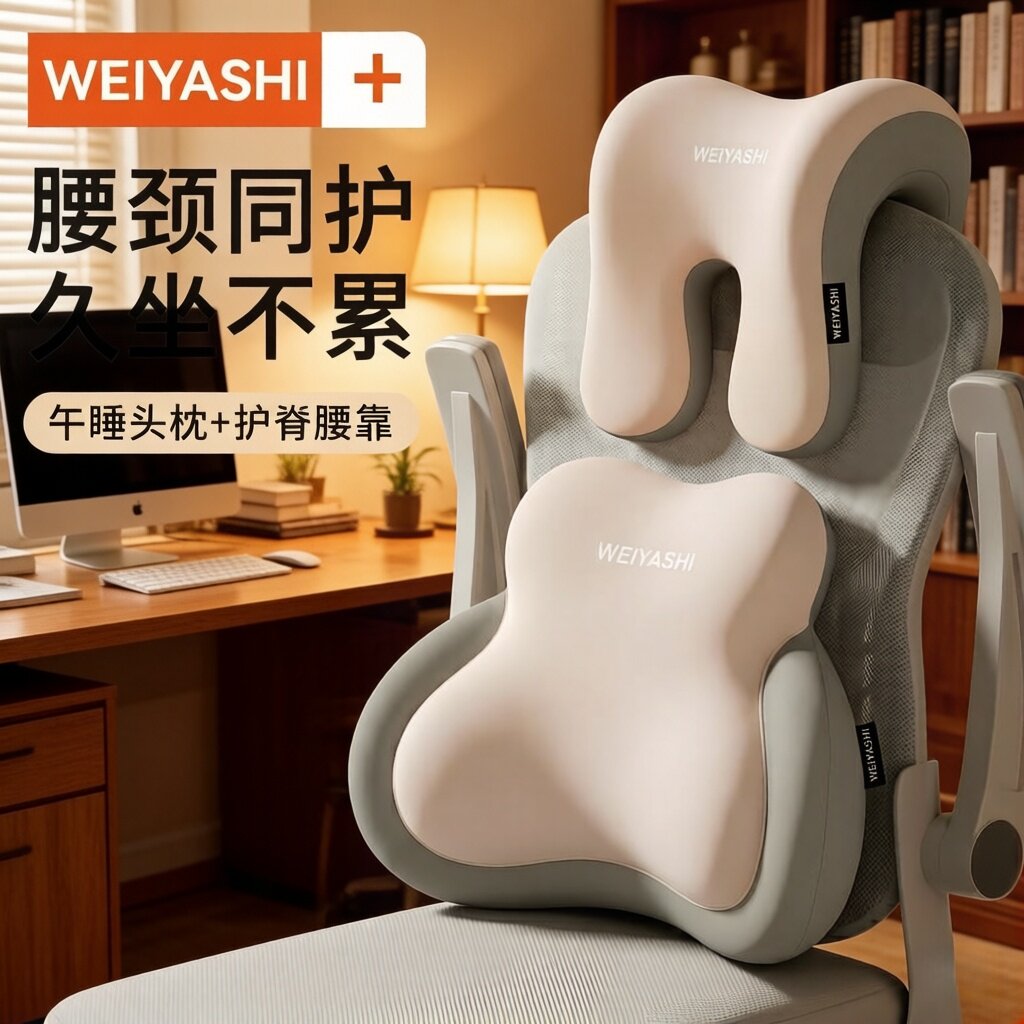 办公椅头枕护颈枕工位仰睡午睡神器电脑椅支撑靠背枕办公室靠枕z