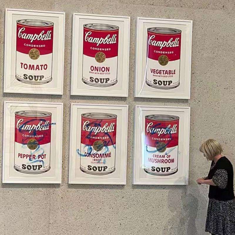 安迪沃霍尔波普艺术金宝汤罐头居家装饰画潮流小众抽象艺术挂画