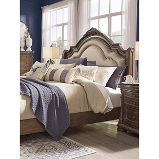 RH美式乡村风复古实木床双人床法式雕花主卧婚床高端简欧式橡木床