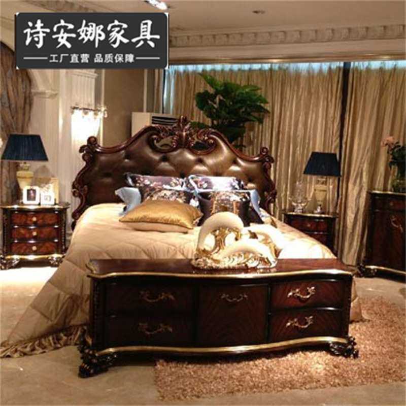 欧式古典家具 纯手工实木雕花 卧房奢华带抽地柜 电视柜