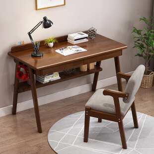 实木学习桌学生书桌白色家用卧室简易台式成人电脑桌 办公桌