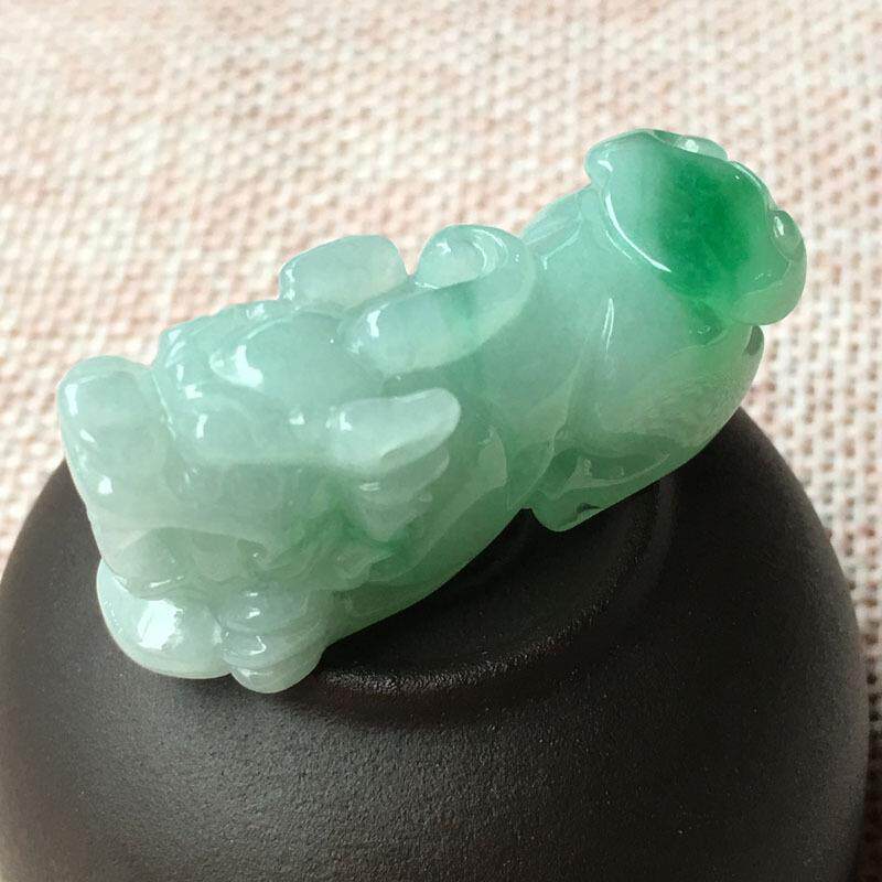 傅小姐翡翠辣色貔貅冰种底子细腻水润饱满辣色醒目