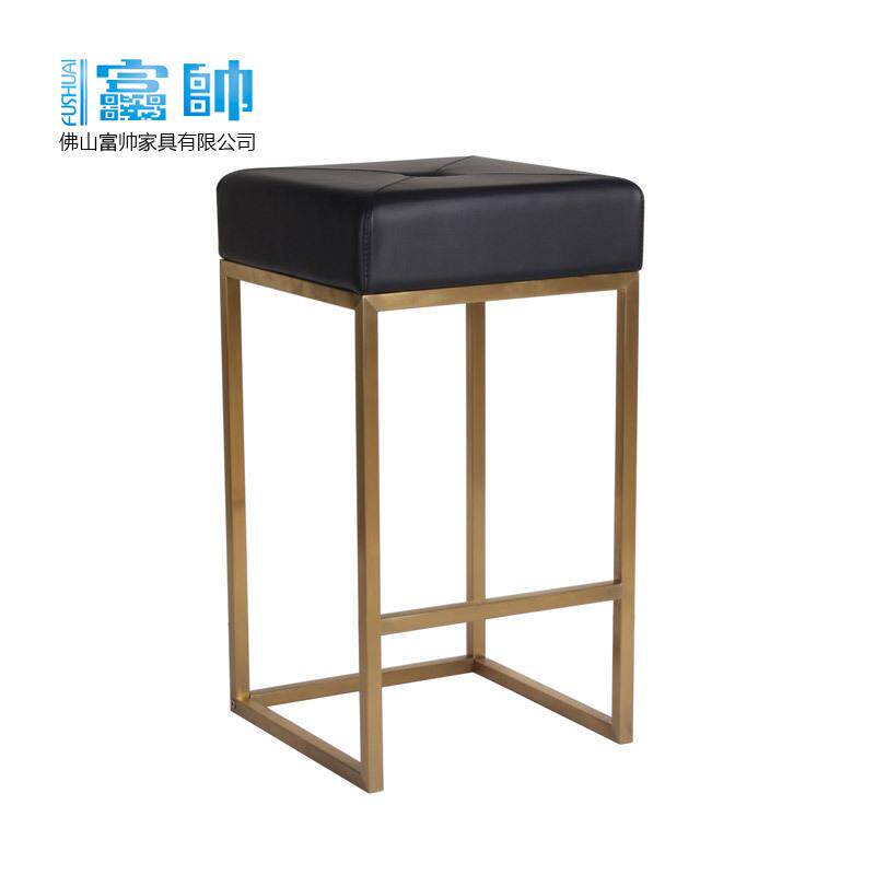 现代时尚拉丝不锈钢酒吧椅高脚椅吧台凳固定吧台椅