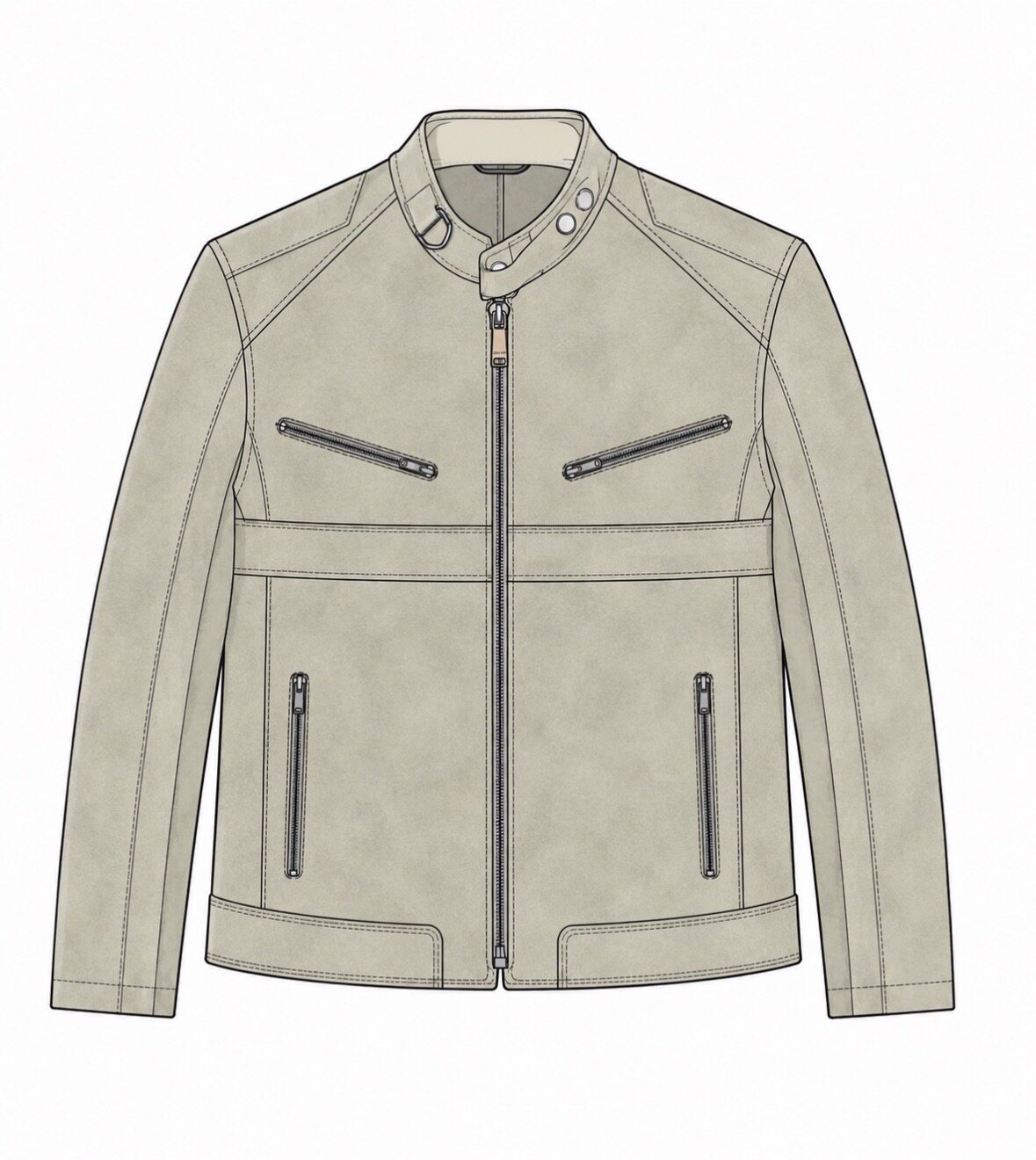 thumbnail for 【Dini】FW04 TF Suede Racer Leather Jacket