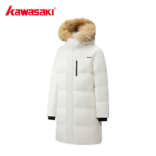 Kawasaki川崎正品滑雪服户外防风羽绒服冬季中长款保暖加厚外套衣