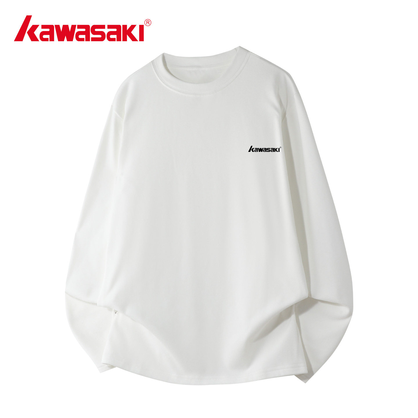 Kawasaki川崎德绒打底衫内搭男女秋冬季新款长袖T恤宽松圆领卫衣