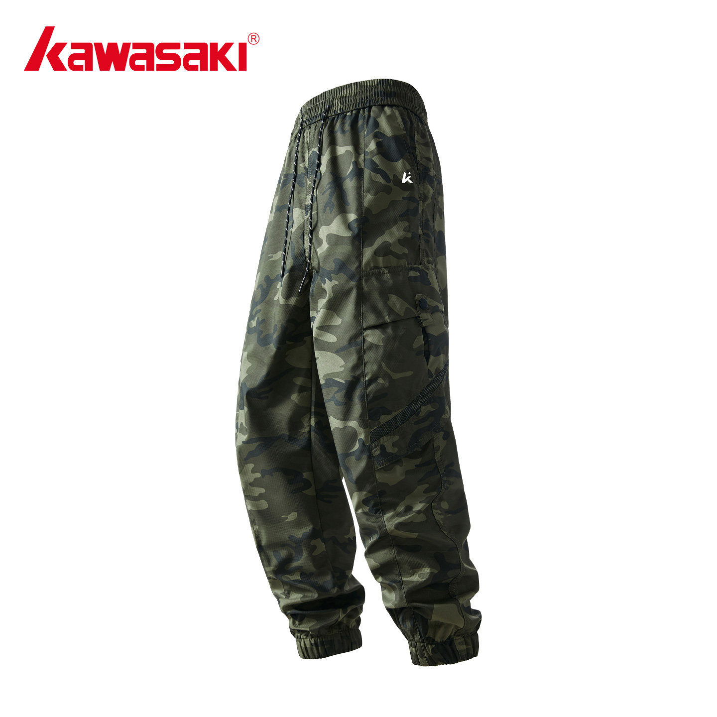 Kawasaki川崎正品迷彩裤冲锋机能工装裤男女秋冬运动裤登山休闲裤