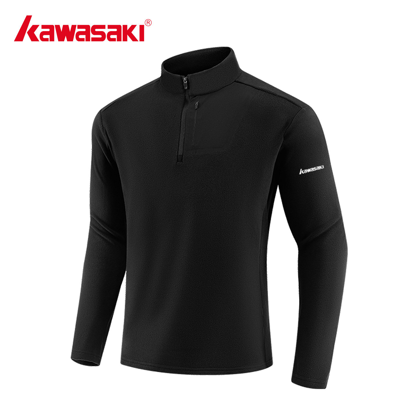 Kawasaki川崎高尔夫服轻量户外高弹跑步上衣男士臂章运动长袖卫衣