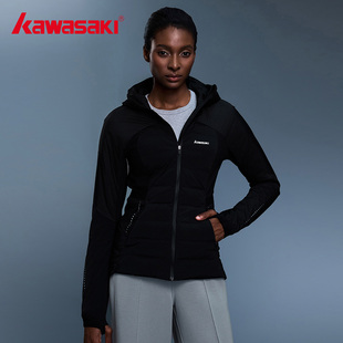 Kawasaki川崎官方正品运动羽绒服女生款保暖加绒加厚瑜伽外套冬季