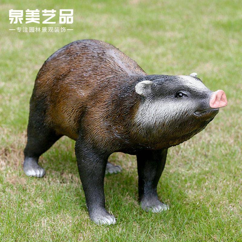 户外园林景观装饰商场美陈仿真动物玻璃钢小猪獾雕塑模型落地摆件