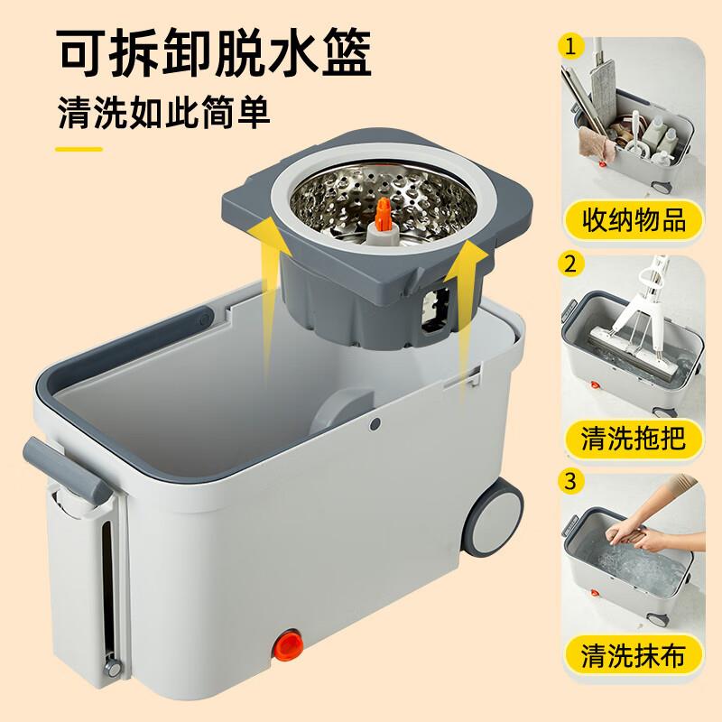 家杰优品旋转拖把免手洗家用一拖净擦地拖地桶吸水拖布懒人神器