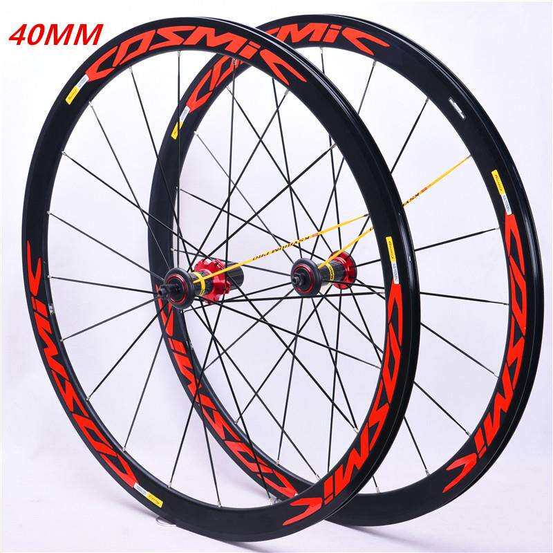 铝合金30/40MM50/碳纤维管花鼓公路车轮组700CV/C圈刹六丁中锁碟