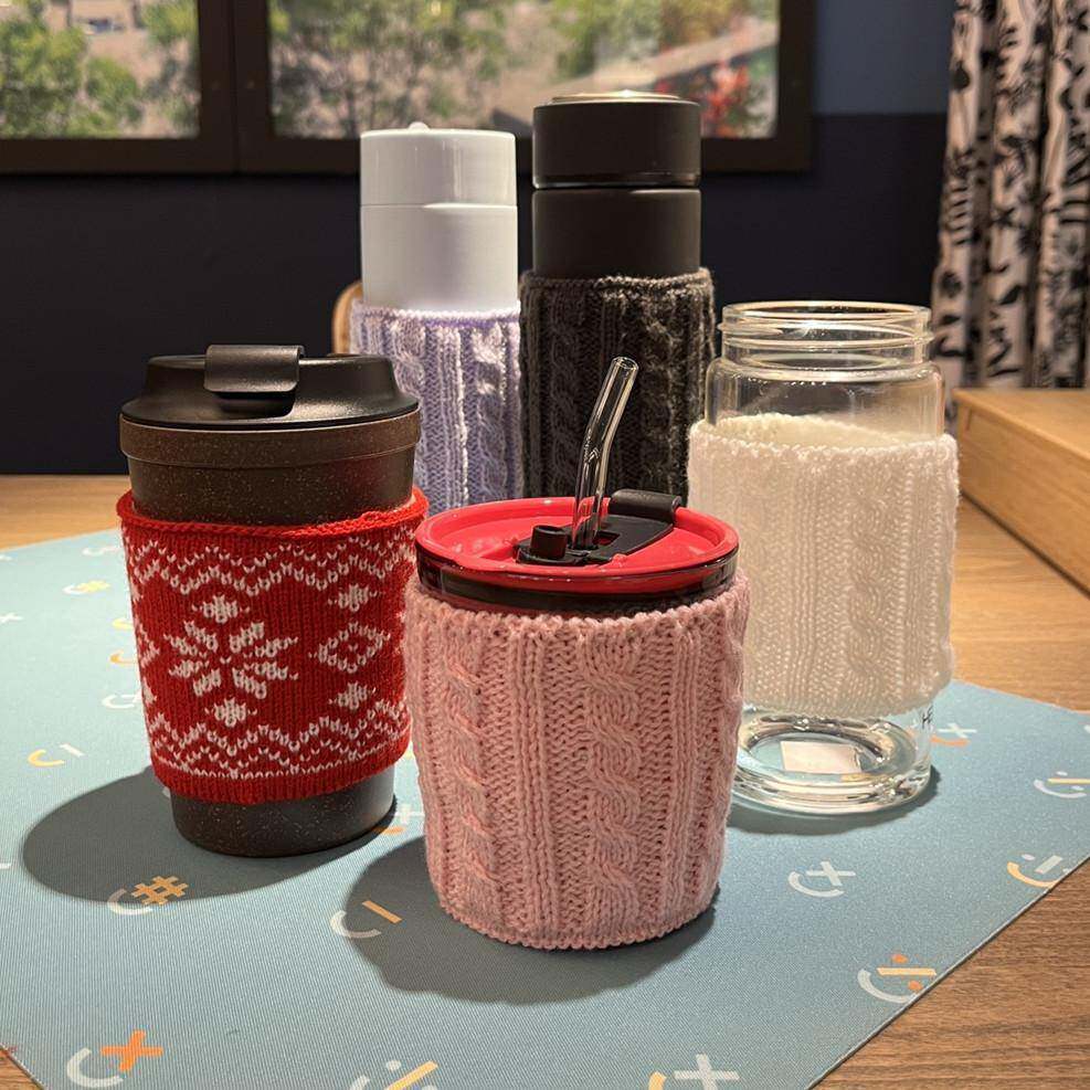 隔热隔冷咖啡杯杯套毛线杯套茶杯马克杯钩织套麻花线针织套
