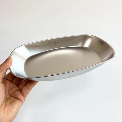 TTANG304不锈钢长方形盘子早餐户外水果甜品小吃备菜家用平底托盘