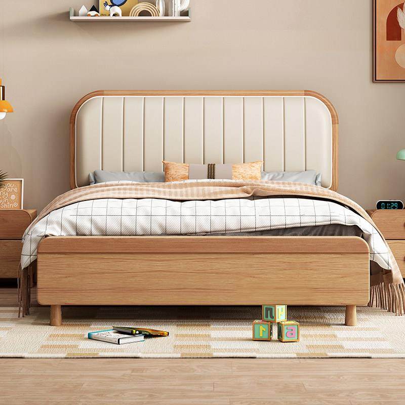 北欧仙贝全实木儿童床男孩女孩家用卧室1,2米单人床小户型软包床