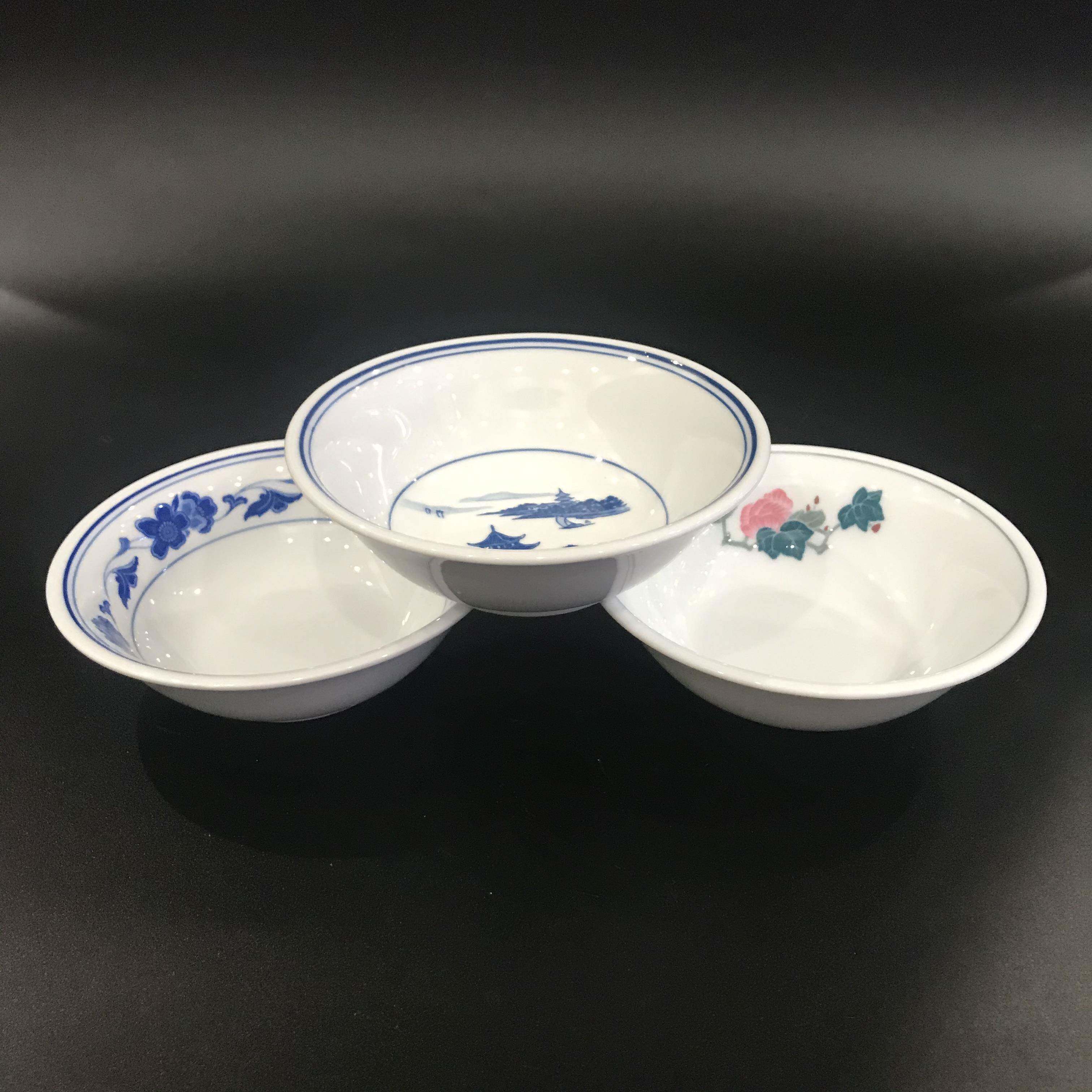 醴陵群力釉下五彩7寸斗碗老瓷器复古青花瓷环保高温瓷 家用陶瓷
