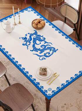 皮革桌垫PVC防水防油加厚双面革茶几餐桌垫电视柜遮盖布桌旗蒙古