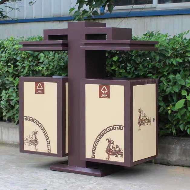 环卫垃圾桶双桶市政二分类景区小区公园仿古中式户外垃圾箱厂家