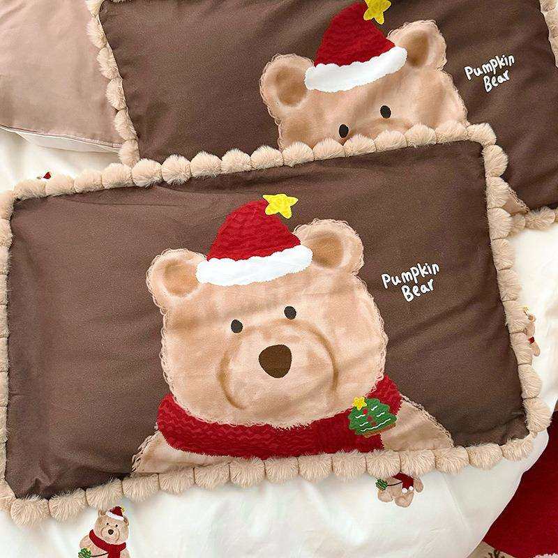 儿童全棉100支磨毛枕套幼儿园宝宝枕头套子30*50单品秋冬成人枕套