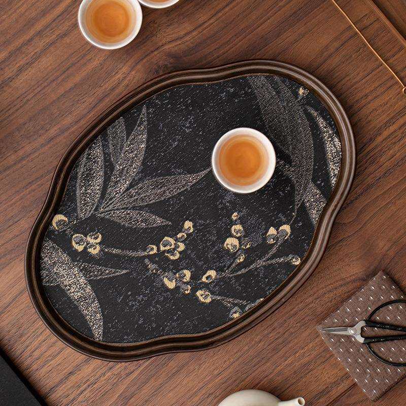 日式高档竹编海棠托盘家用长方形硕果累累茶托盘干泡台复古茶盘台