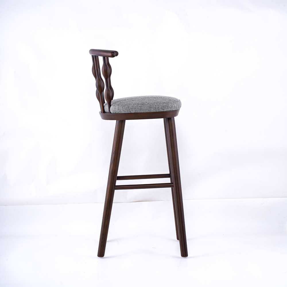 简约北欧现代实木吧椅高脚凳子设计师创意时尚酒吧椅岛台怀旧复古