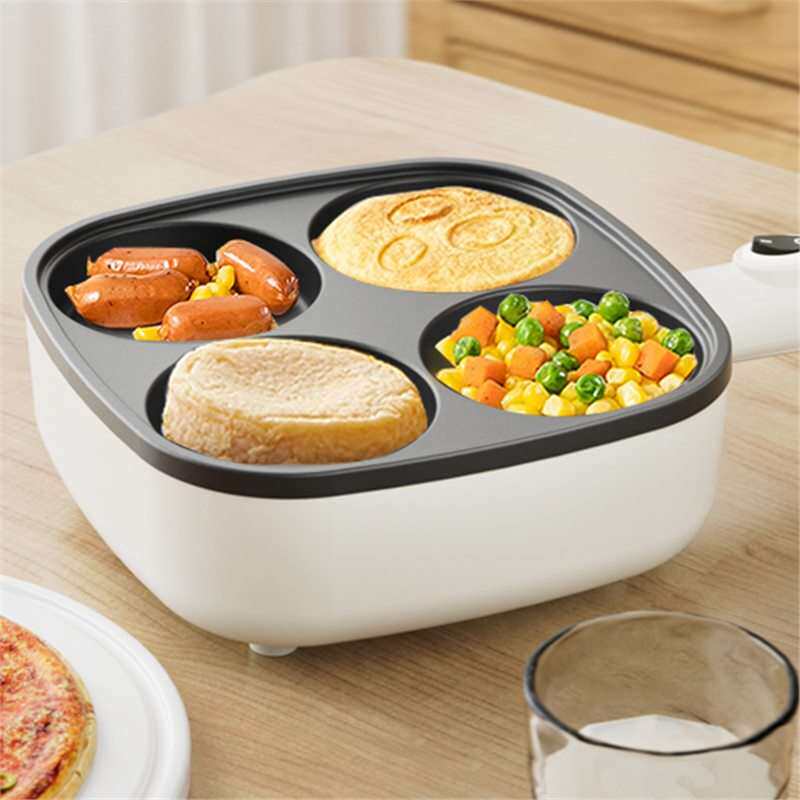 鸡蛋汉堡锅煎插电不粘平底机商家用早餐煎锅四孔煎蛋神器三合