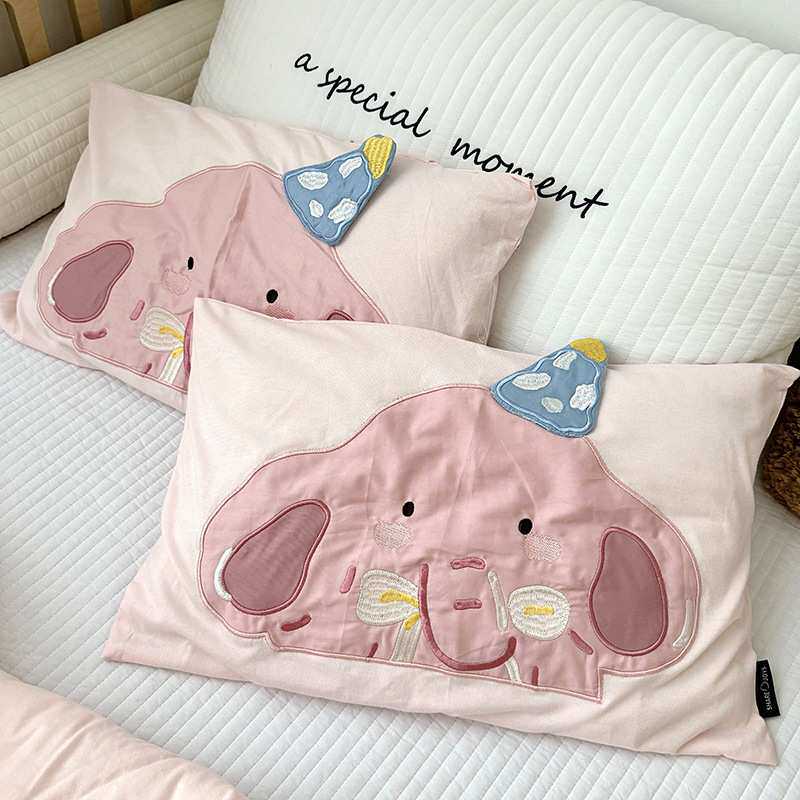 A类全棉针织棉儿童枕套幼儿园可爱婴儿枕头套30*50成人纯棉纱布