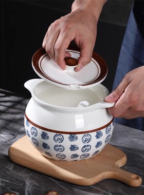 猪油罐陶瓷家用油罐双耳罐食品级厨房荤盐罐油泼辣子调料罐耐高温