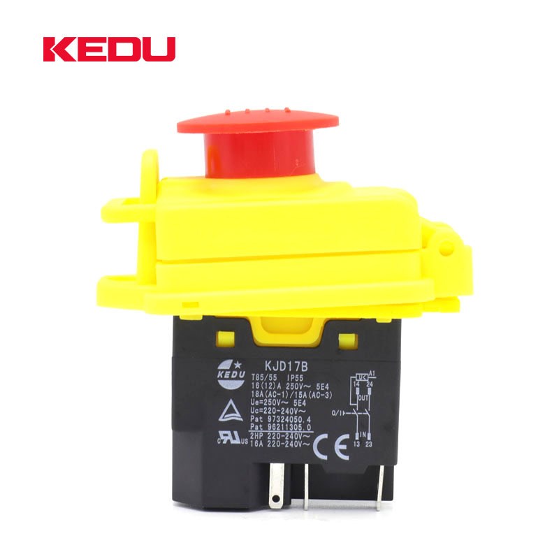 KEDU科都 电磁开关欠电压过载保护大电流5插片按钮开关 KJD17B FG