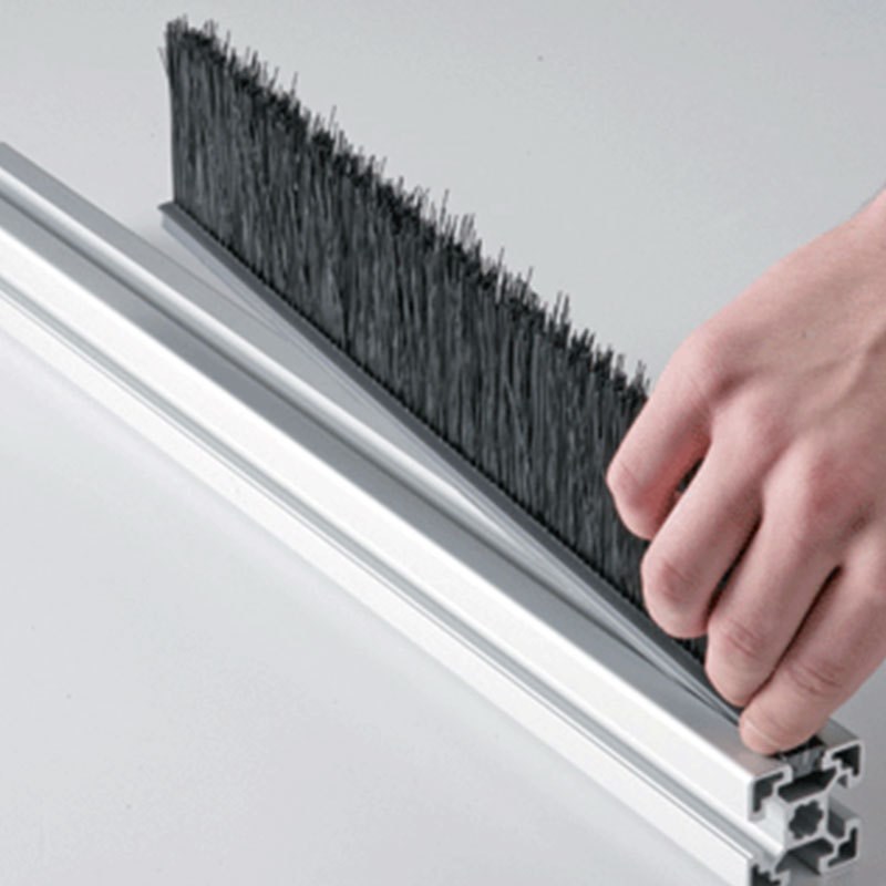 德国植毛铜丝条刷工业刷机床除尘刮屑异形条刷机械防飞溅遮光刷条