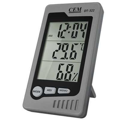 CEM华盛昌DT-322台式温湿度表 办公桌温度表 带闹铃给您温度表