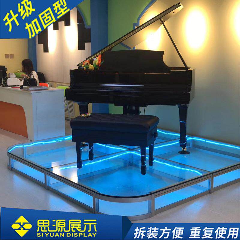 钢化玻璃舞台酒店婚庆走秀T台发光地台酒吧KTV驻唱台商场汽车展台