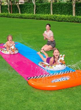 Bestway52320双人滑水布户外冲浪帆板儿童充气玩具滑梯水滑道