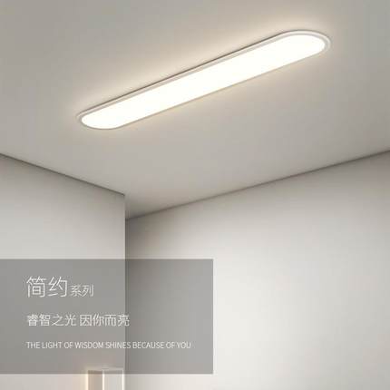走廊LED吸顶灯过道玄关灯阳台现代简约长条椭圆过道吸顶灯