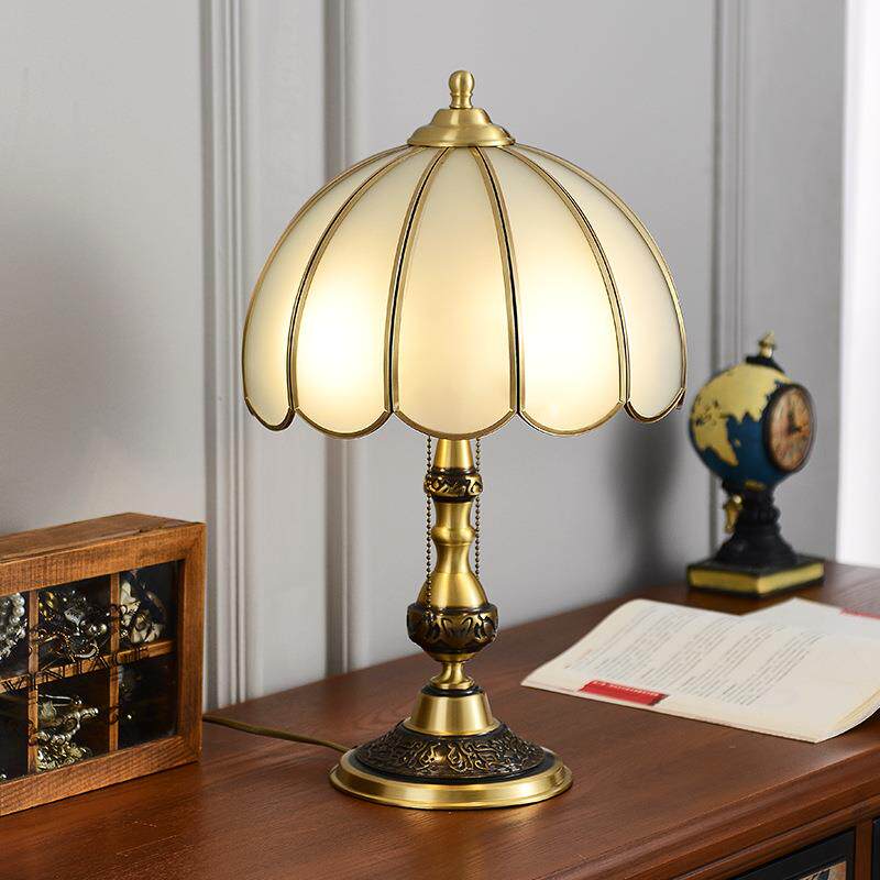 美式复古全铜台灯卧室书房轻奢高级感欧式法式客厅玄关装饰床头灯