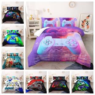 被子GAMER游戏手柄元素夏被外贸胖被数码印花双人被