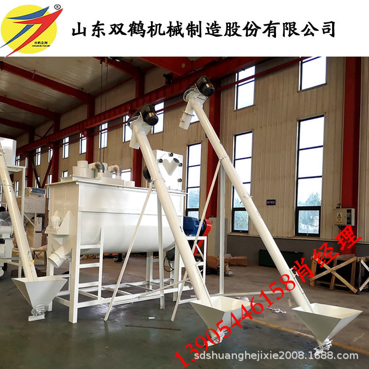 中小型的猪牛羊浓缩粉料加工生产设备蛋鸡料粉碎搅拌机组拌料机