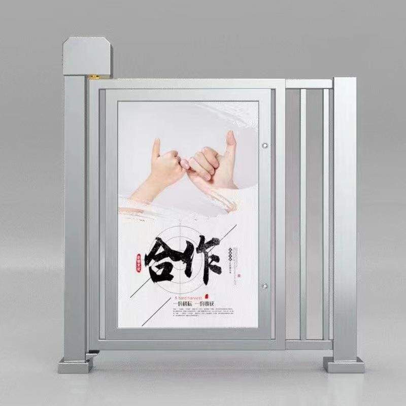 人行通道不锈钢广告门门禁刷卡电动栅栏小门小区铝合金自动门磁吸