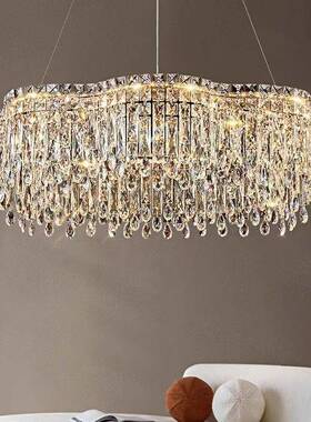 意式轻奢水晶吊灯客厅灯后现代简约高档别墅新款卧室餐厅中山灯具
