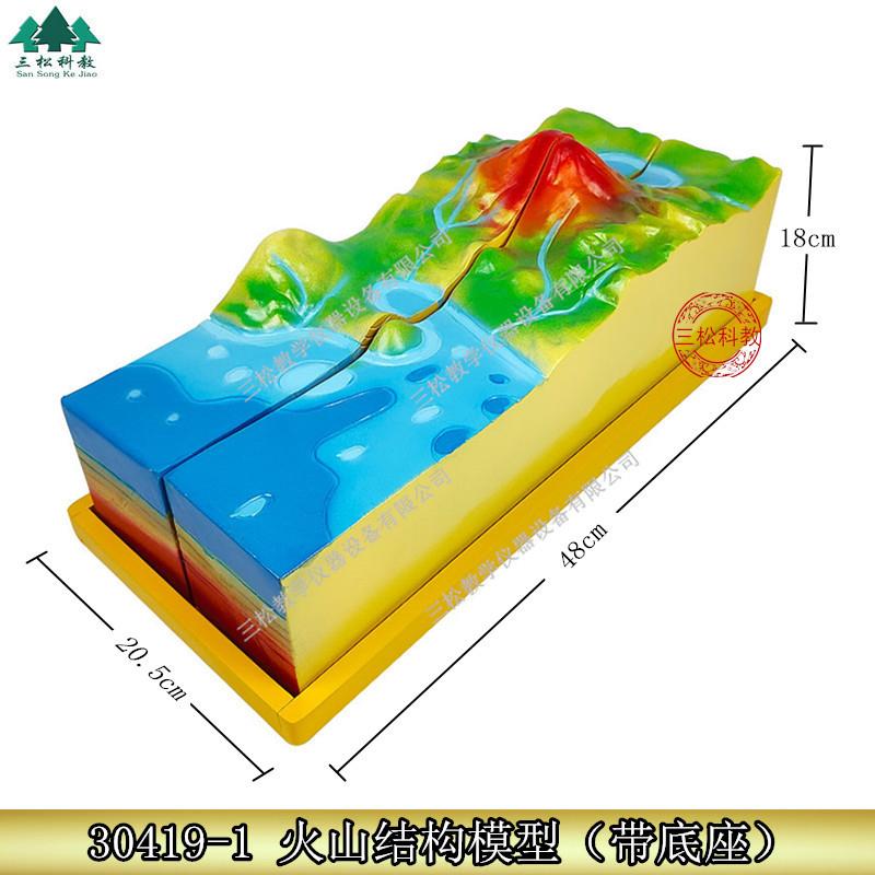 教学用3428火山模型地理实验教学科教仪器火山喷发构造地貌30419