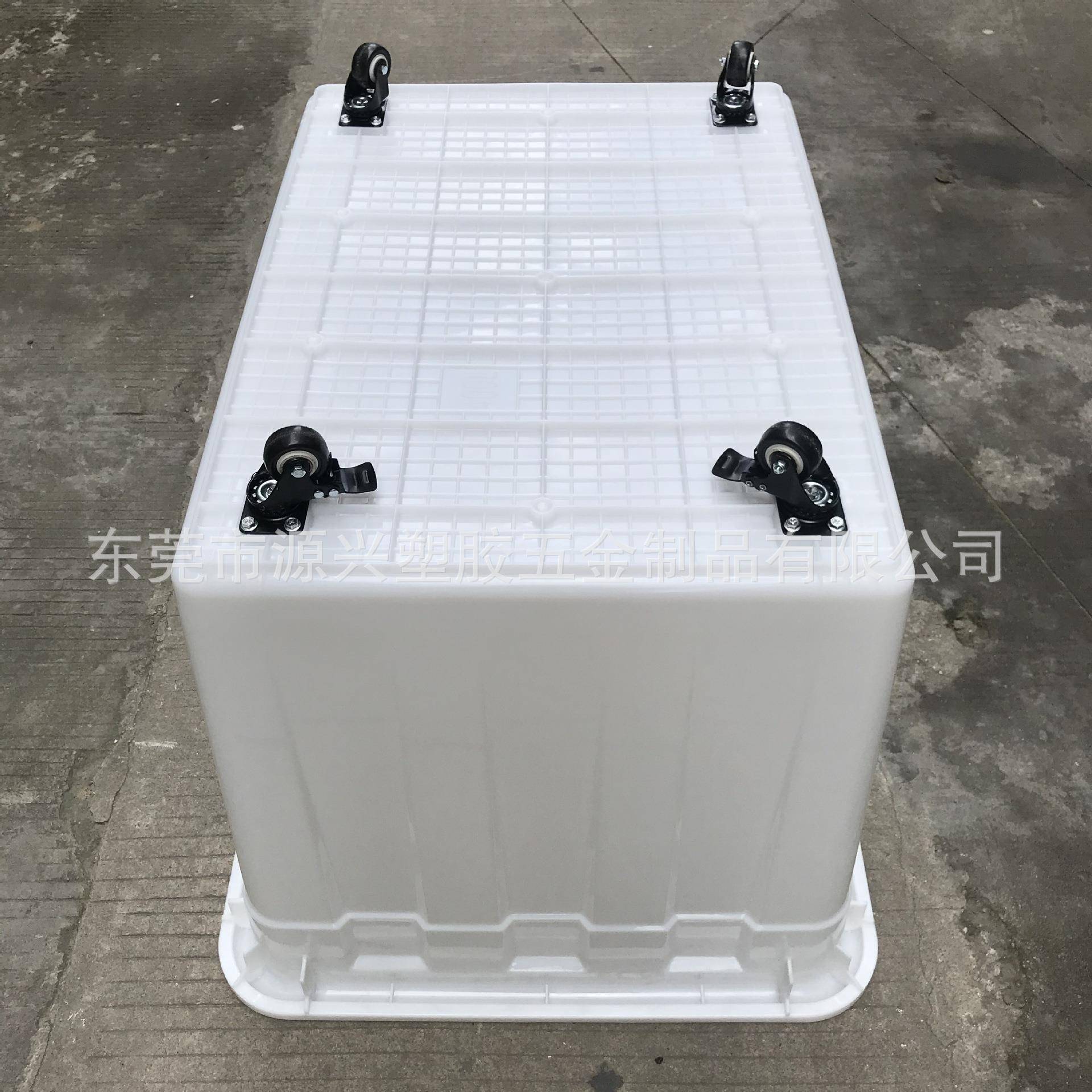 大号套叠式塑料周转箱加厚白色带刹车脚轮胶箱布车服装快递分拣筐