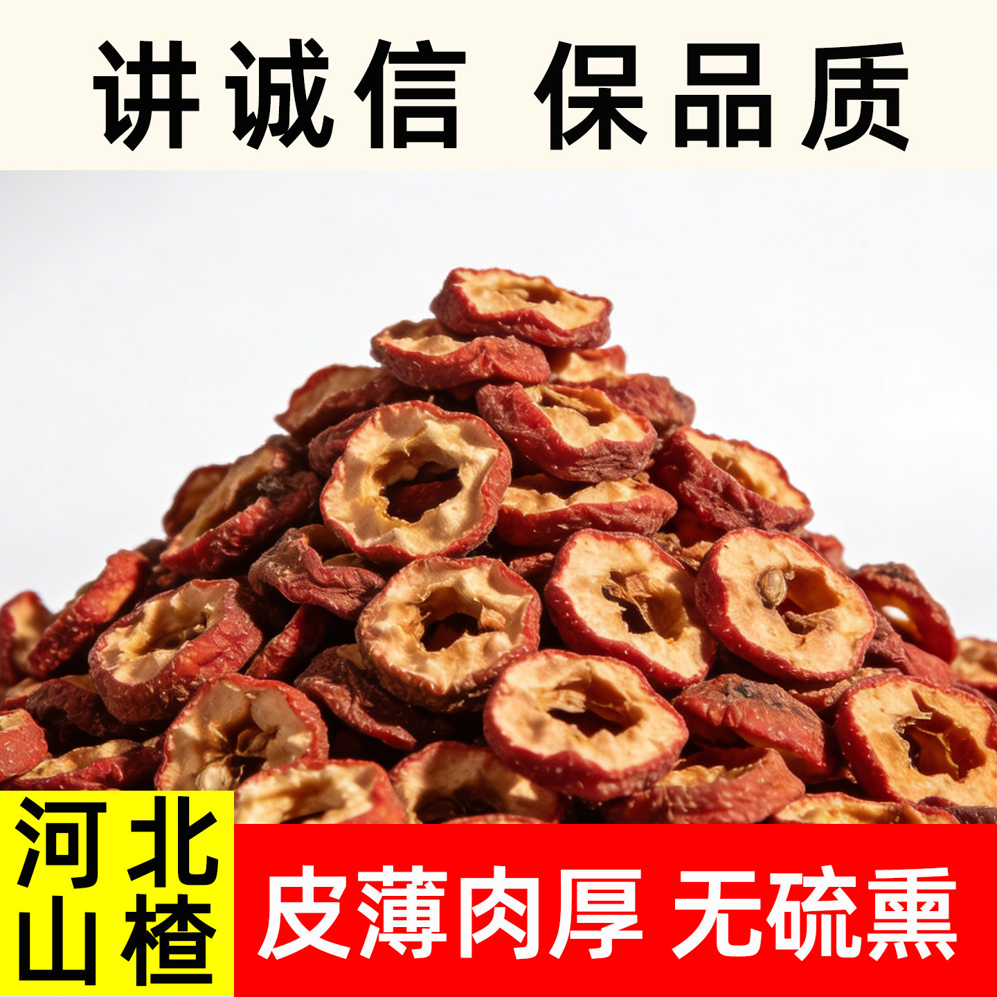 无核山楂圈干泡茶片100g包邮新货无籽无硫去核山渣空心圈泡水特产