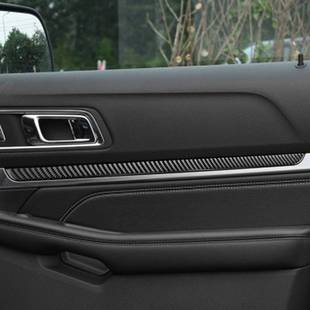 适用福特13-19款探险者碳纤维车内门槛条装饰贴车内饰改装配件