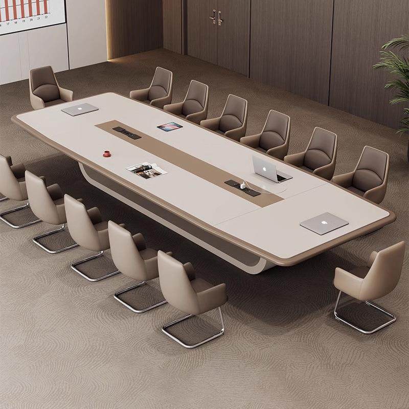 创意烤漆会议桌长桌简约现代长条桌会议室时尚大中型洽谈桌椅组