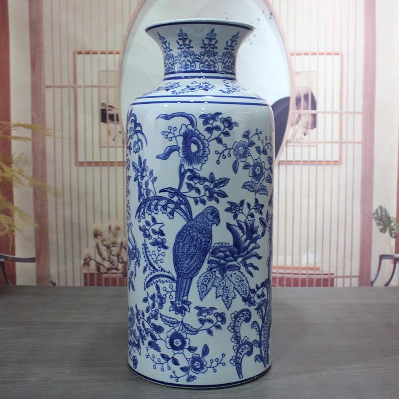 陶瓷青花瓷花瓶青花瓷花瓶摆件家居客厅插花电视柜装饰摆设