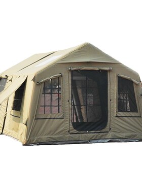 浩宇充气帐篷一件起批 绿色TC棉布8+8户外防雨遮阳布露营充气帐篷