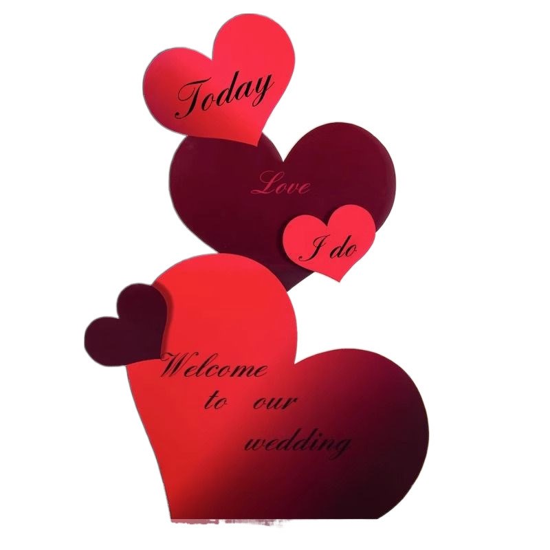 婚房布置结婚客厅装饰爱心板婚礼kt板结婚拍照背景墙立体喜字生日