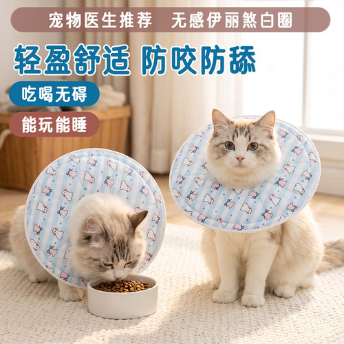猫咪伊丽莎白圈狗狗薄款防水脖套防舔咬抓宠物围脖绝育专用猫头套