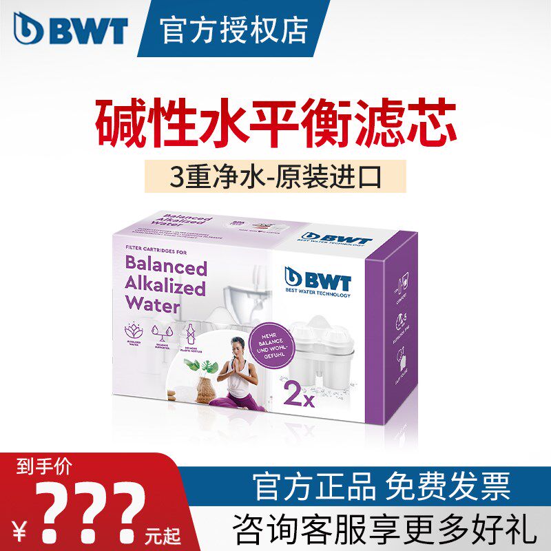 德国bwt滤水壶滤芯原装进口碱性水平衡家用净水器倍世净水壶滤芯
