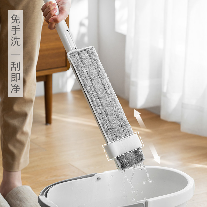 懒角落免手洗平板拖把大号懒人一拖净替换布干湿两用拖布66841